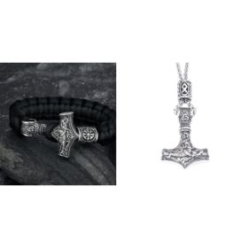 Asgard Crafted Paracord Mjolnir Bracelet (Option: Silver set)