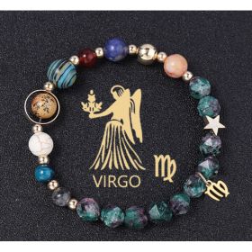 Natural Stone Twelve Constellations Bracelets Cut Hemp Stone Fashion (Option: Viego)