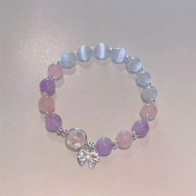 Fashion Jewelry  Women's Fashionable All-match Crystal Butterfly Bracelet (Option: Purple Bow)