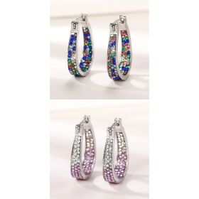 European And American Colorful Ear Clip Fashion Diamond Women's Earrings (Option: E302 andE2093)
