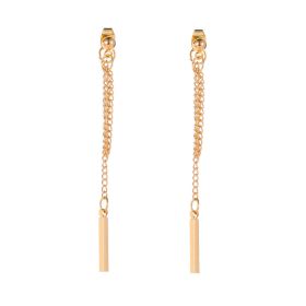 Women's Tassel Simple Stud Earrings (Option: 1pair-Gold)