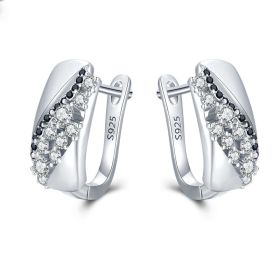 Refined Stylish And Versatile Stud Earrings Copper (Option: Black)