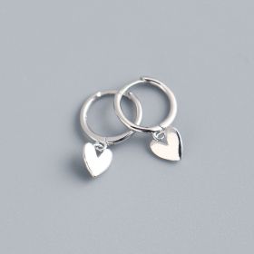 Love Heart Earrings Premium Temperament Earrings Jewelry (Option: Silver)