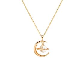Women's Planet Necklace Niche Design Temperament Saturn Clavicle Chain Versatile (Option: Women-Rose Gold)