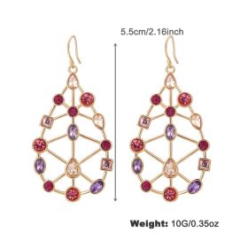 Fashion Colorful Rhinestone Special-shaped Earrings (Option: NCE05361color)