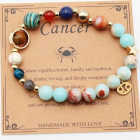 Twelve Constellations Bracelets Natural Stone Beaded Eight Planets (Option: Cancer Shoushan Stone)