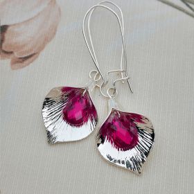 Alloy Orchid Long Crystal Earrings (Option: Rose Red)