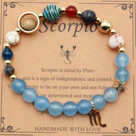 Twelve Constellations Bracelets Natural Stone Beaded Eight Planets (Option: Scorpio)