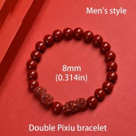 Cinnabar Double Pixiu Bracelet (Option: 8mm)