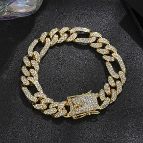 Diamond Men's Hip Hop Style Chunky Necklace (Option: Irregular Gold 8inch)