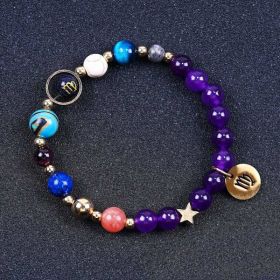 Twelve Constellations Bracelets Amethyst Blue San Constellation Lettering (Option: Viego)