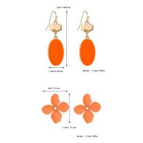 Colorful Flower Stud Earrings European And American Summer High Sense (Option: SUIT)
