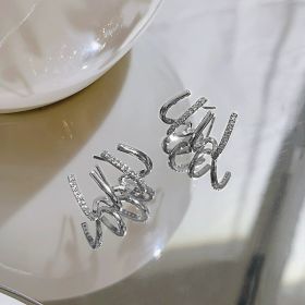 Women's Niche Design Internet Celebrity Fashion Four-claw Earrings Birthday Gift (Option: Women-Silver)