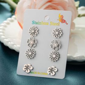 Fashion Simulation Stud Earrings Little Suit (Option: Steel Color)