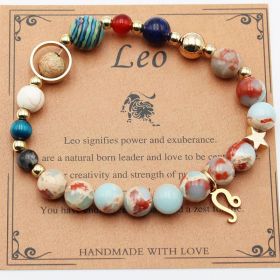 Twelve Constellations Bracelets Natural Stone Beaded Eight Planets (Option: Leo Shoushan Stone)