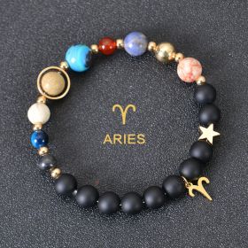 Eight Planets Twelve Constellations Bracelets Frosted Stone Beaded Bracelet (Option: Aries)