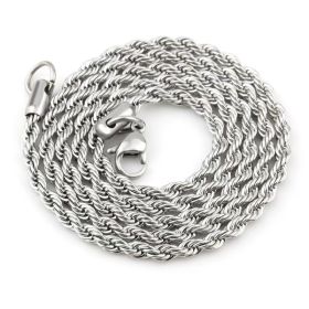 1pc Stainless Steel Twist Chain Necklace,Daily Wear Essential,Ideal Gift For Jewelry Enthusiasts And Crafters (Option: Silvery)