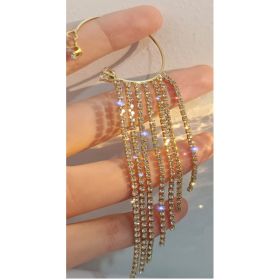 Fashionable And Simple Long Tassel Earrings (Option: New Gold Right)