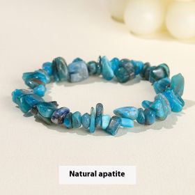 Natural Crystal Agate Colorful Gravel Stretch Bracelet (Option: Apatite Gravel-5to8mm)
