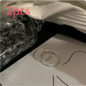 925 Sterling Silver Is Like A Star River Ear Ring Shiny Earring Ear Clip (Option: Silver-2PCS)