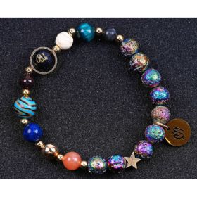 Blue San Colorful Volcanic Rock Twelve Constellations Bracelets (Option: Viego)