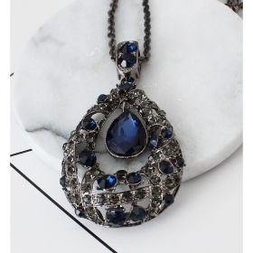 Korean Pendant All-match Accessories Ornament Sweater Chain (Option: Blue)