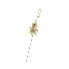 Glistening Ear Wrap Crawler Zircon Earrings Piercing Earrings Premium Earrings (Option: K-Gold-Single)