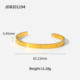 Fashionable And Versatile Gold-plated Stainless Steel Bracelets With Zirconia (Option: JDB201194)