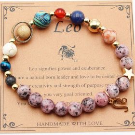 Eight Planets 12 Constellation Bracelet Natural Stone Hemp Stone (Option: Leo)