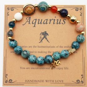 Eight Planets 12 Constellation Bracelet Natural Stone Hemp Stone (Option: Aquarius Hemp Stone)