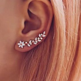 European And American Style Internet Celebrity Earring With Same Kind Full Diamond Flower Earrings For Women (Option: E2331 Rose Gold)