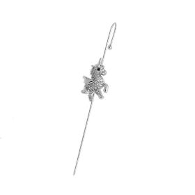 Glistening Ear Wrap Crawler Zircon Earrings Piercing Earrings Premium Earrings (Option: K-Silver-Single)