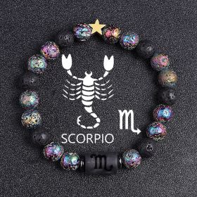 European And American Twelve Constellation Natural Stone Beaded Bracelet (Option: Scorpio)