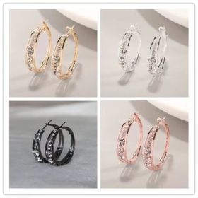 European And American Air Drill Mosaic Women's Earrings (Option: SUIT)