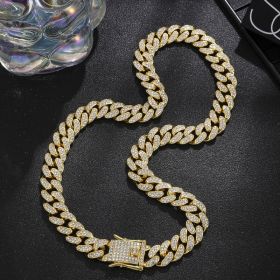 Diamond Men's Hip Hop Style Chunky Necklace (Option: Arc Golden 20inch)