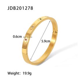 Fashionable And Versatile Gold-plated Stainless Steel Bracelets With Zirconia (Option: JDB201278)