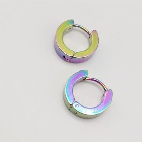 Simple Electroplated Stainless Steel Earrings (Option: 49mm Color Single)