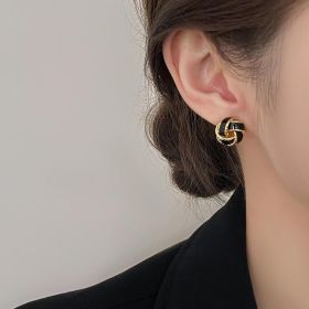 Women's Retro Earrings  Simple And Versatile Accessories (Option: Women-Black)