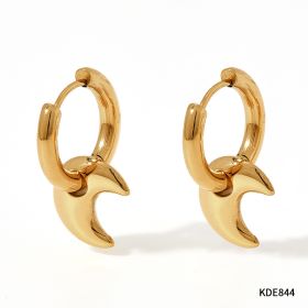 XINGX Earrings Stainless Steel Glossy Earrings (Option: KDE844 Gold)