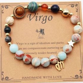 Twelve Constellations Bracelets Natural Stone Beaded Eight Planets (Option: Viego Shoushan Stone)