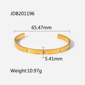 Fashionable And Versatile Gold-plated Stainless Steel Bracelets With Zirconia (Option: JDB201196)
