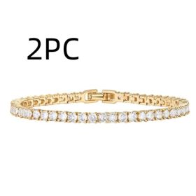 Rhinestone Claw Chain Gold Lady Bracelet (Option: Gold-2PCS)