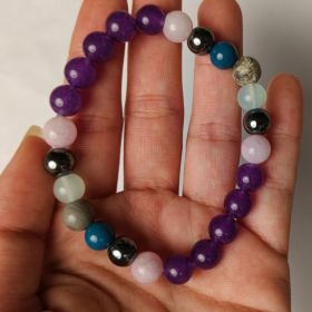 Boho Style 8mm Beaded Bracelet (Option: Purple)