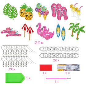 10 Pair Hawaii Theme Rhinestone Painting Earrings (Option: W13627237)