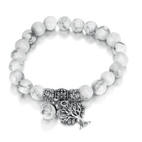 Vintage Frosted White Pine Bead Bracelet (Option: White)