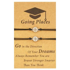 New Creative Simple Card Bracelet Wax Thread Weaving (Option: Set Going Places)