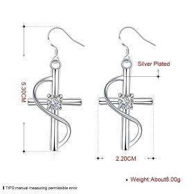 New Cross-border Popular Elongated Cross Earrings (Option: White-10PCS)
