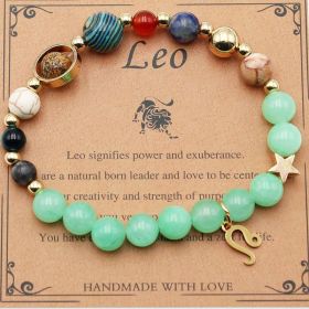Eight Planets 12 Constellation Bracelet Morgan Stone Beaded Bracelet (Option: Leo Green Dongling)