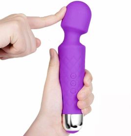 Cordless Handheld Powerful Vibrating Massager Wand Full Body Magic Therapy Motor (Color: purple)