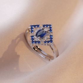 Sapphire Zircon Flower Special Interest Light Luxury Design Pendant Elegant Outfit (Option: J0194 Blue Zircon)